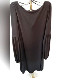 Calvin Klein Classic, Mid Length, Long Sleeve Black Dress